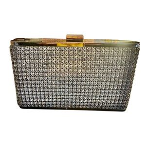 NWT Alessia Evening Bag/Clutch with removable straps. Silver & CZ